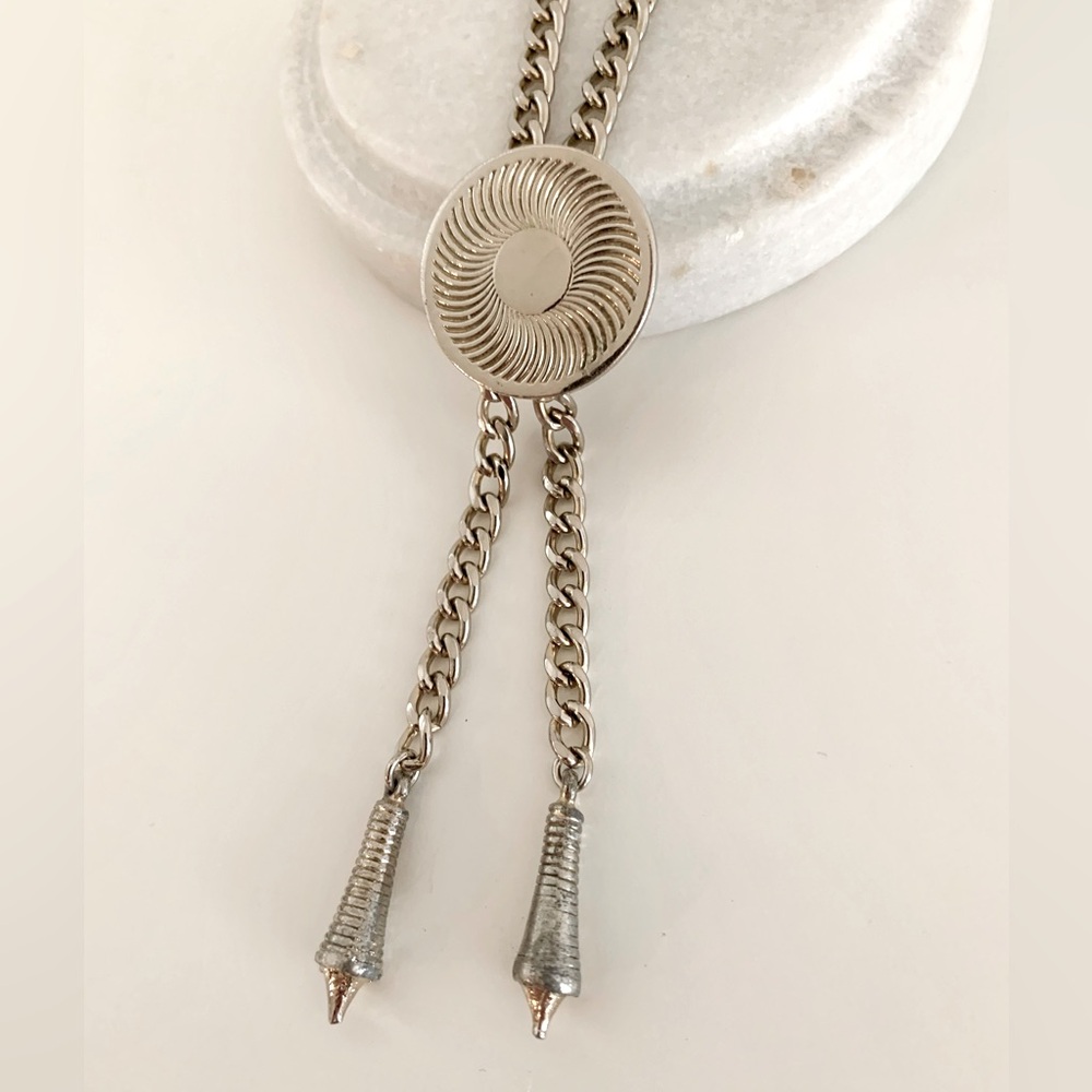MOVING SALE | Women’s Vintage Jewelry, Silver Bolo Tie, One Size - Picture 4 of 6